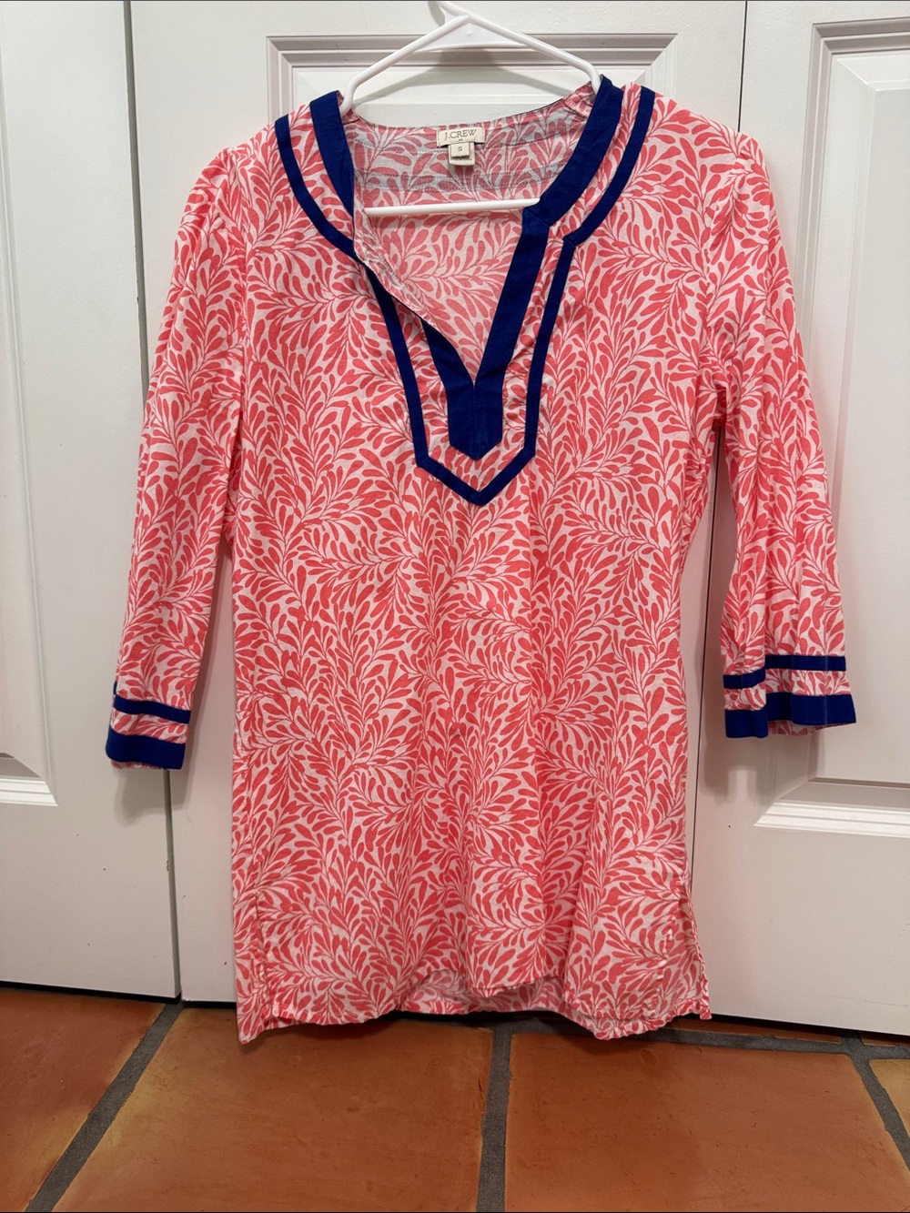 J Crew Coral Navy Tunic